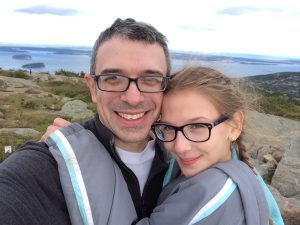 Amelia and Brian atop Cadillac Mountain.